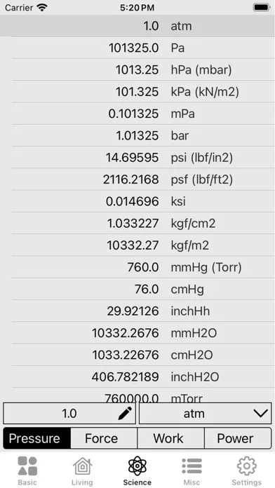 Captures d'écran de Unit Converter ◇