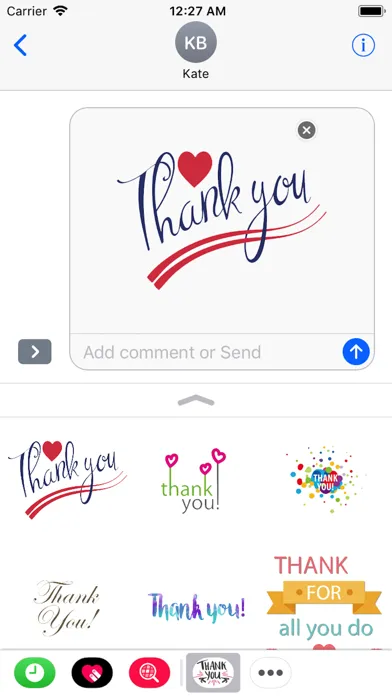 Tangkapan skrin Thank You Stickers 2018