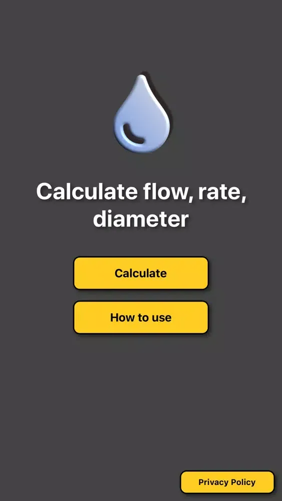 Captures d'écran de Flow rate diameter velocity