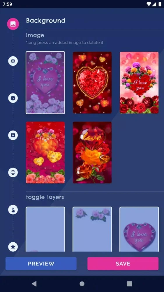 Diamond Hearts Live Wallpaper স্ক্রিনশট