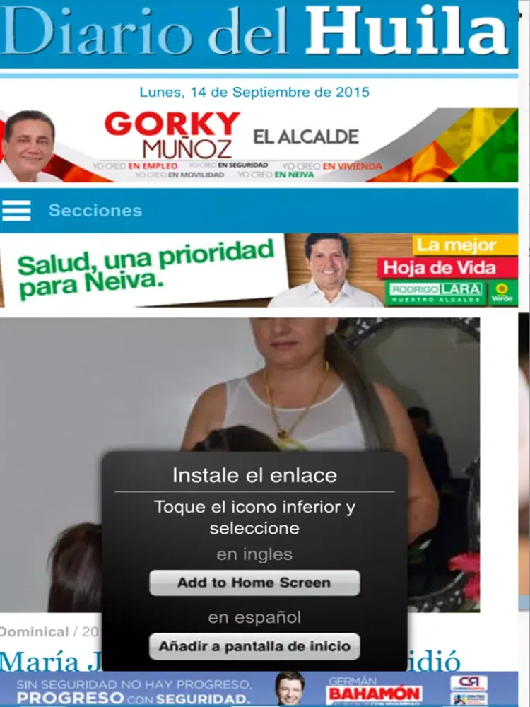 Ảnh chụp màn hình của Diario del Huila iPad 