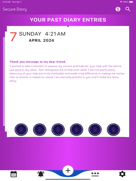 Journal-Diary with password iPad  スクリーンショット