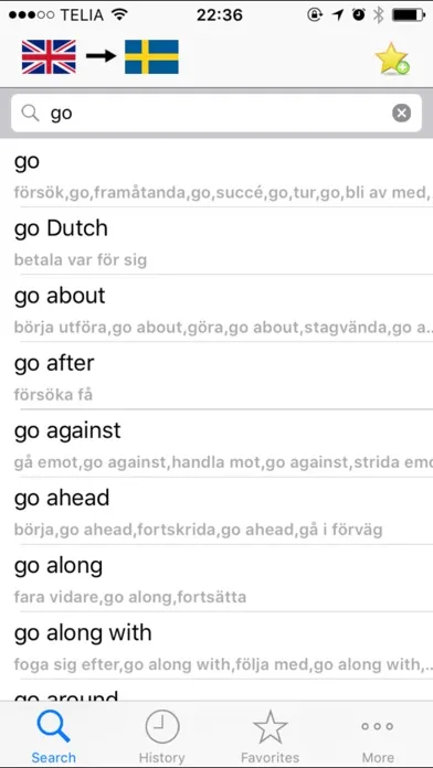Dict.SE Swedish - English - Swedish dictionary (lexikon) Screenshots