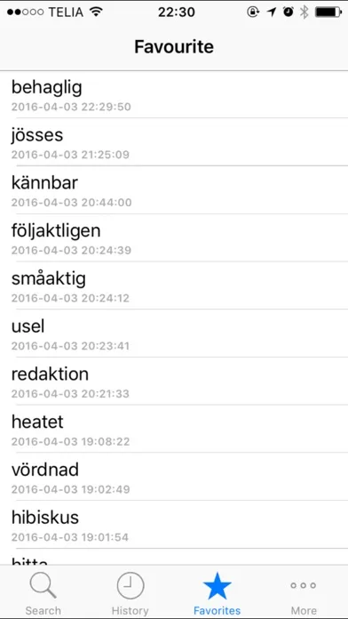 Dict.SE Swedish - English - Swedish dictionary (lexikon) Screenshots
