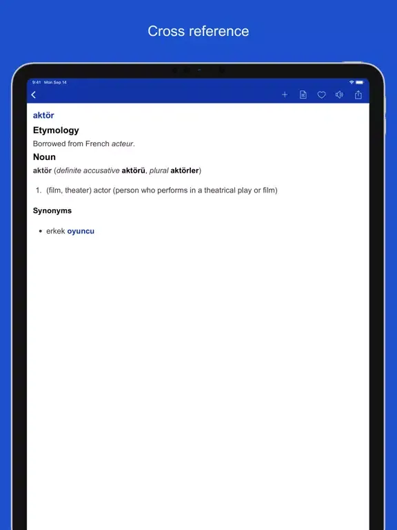 Capturas de tela do Turkish Etymology Dictionary iPad 