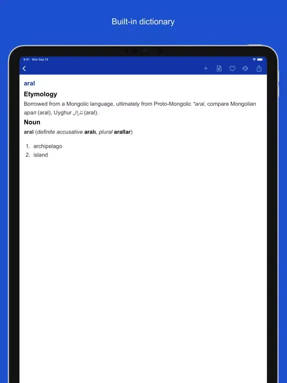 Capturas de tela do Turkish Etymology Dictionary iPad 