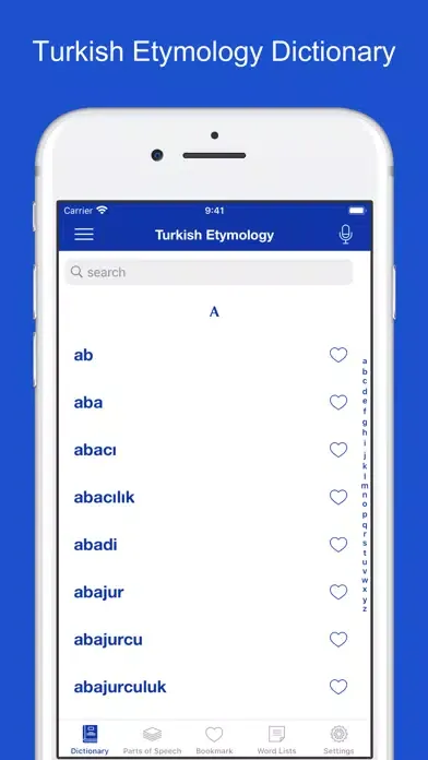 Capturas de tela do Turkish Etymology Dictionary