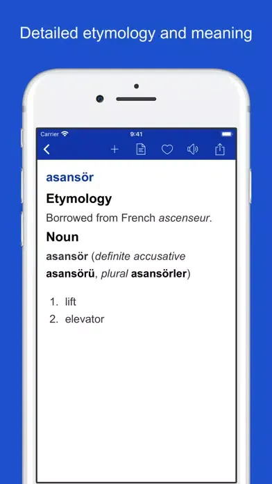 Capturas de tela do Turkish Etymology Dictionary