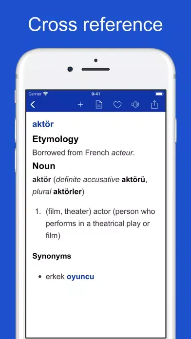 Capturas de tela do Turkish Etymology Dictionary