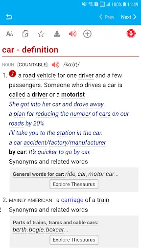 Capturas de tela do Premium English Dictionary
