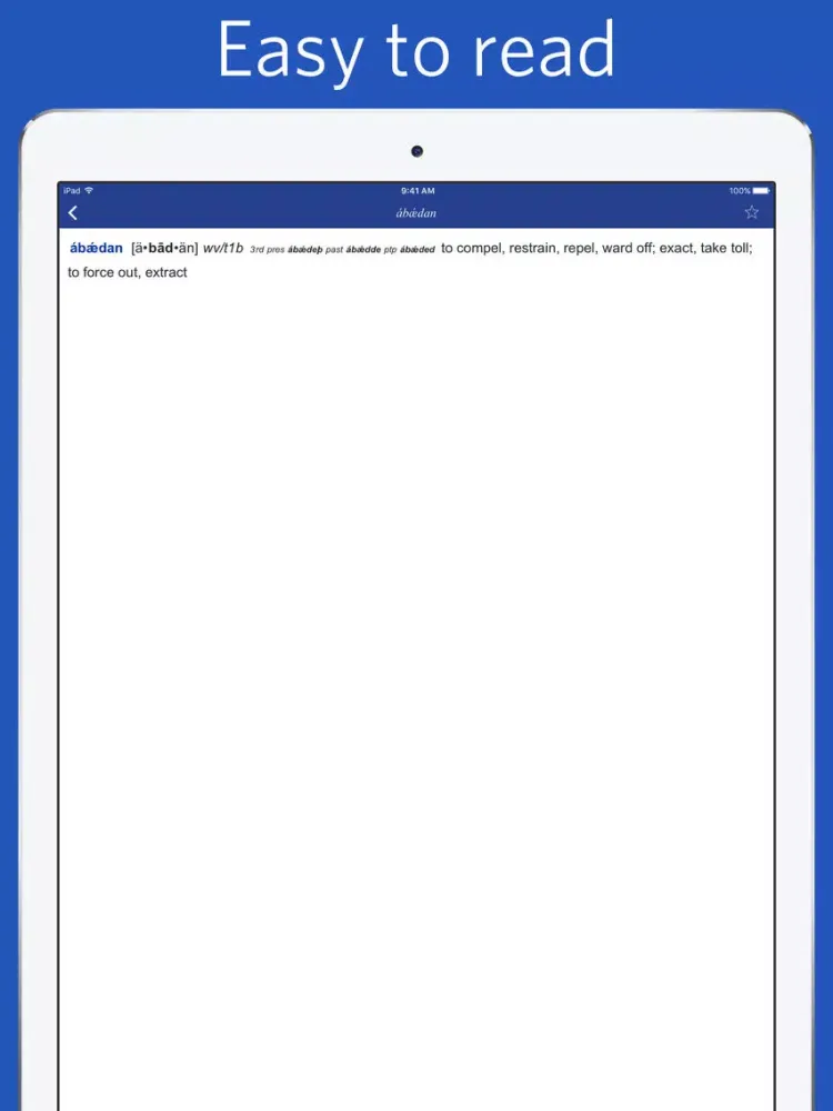 Captures d'écran de Dictionary of Old English iPad 