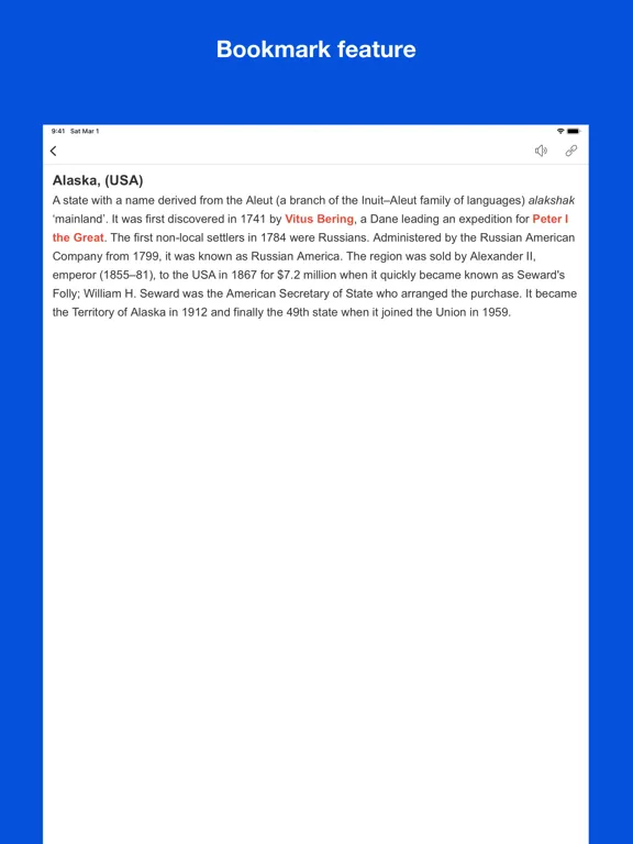 ภาพหน้าจอของ Place Name Origin Dictionary iPad 