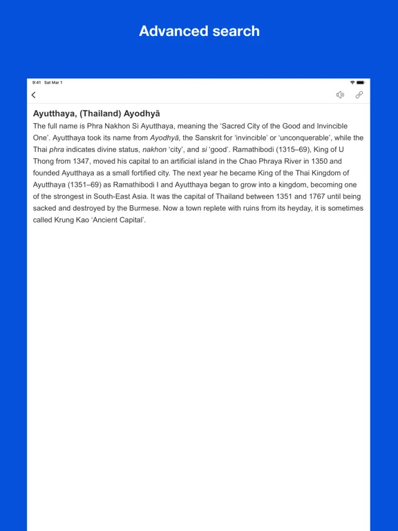 ภาพหน้าจอของ Place Name Origin Dictionary iPad 