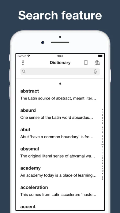 English Origin Dictionary Screenshots
