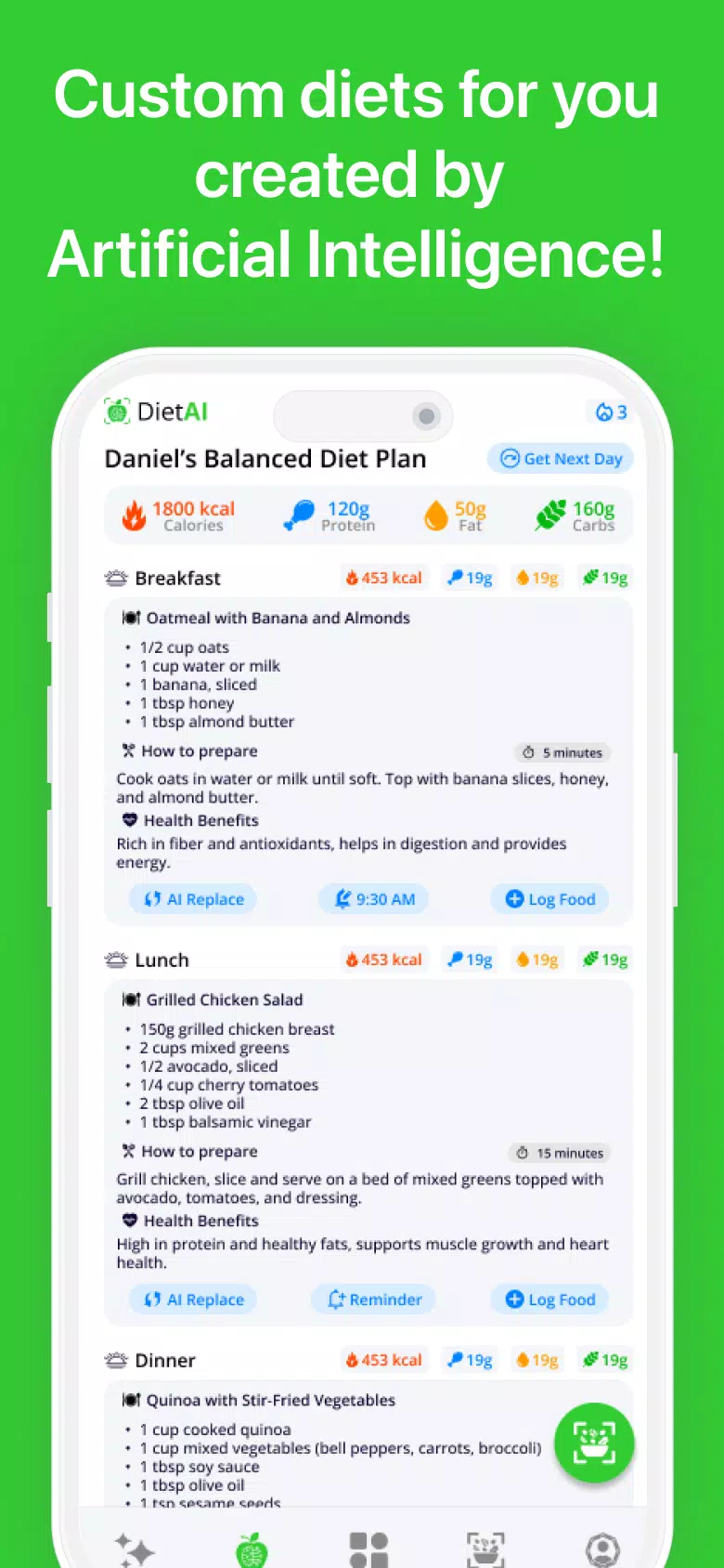 DietAI Screenshot - Diet Plans