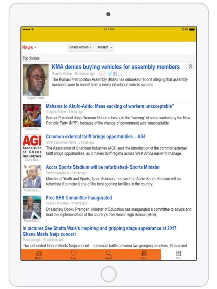 Ghana All Radios, Music & News iPad  سکرین شاٹس