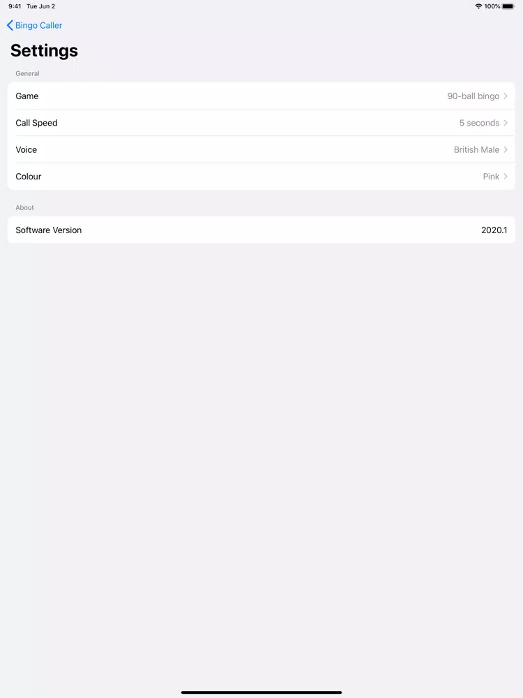 Bingo Caller - Play at Home iPad  Screenshots