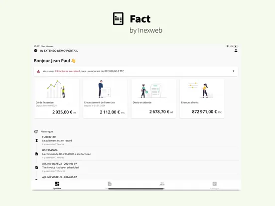 Ảnh chụp màn hình của Fact Inexweb iPad 
