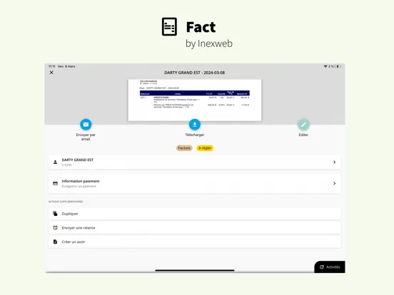 Ảnh chụp màn hình của Fact Inexweb iPad 