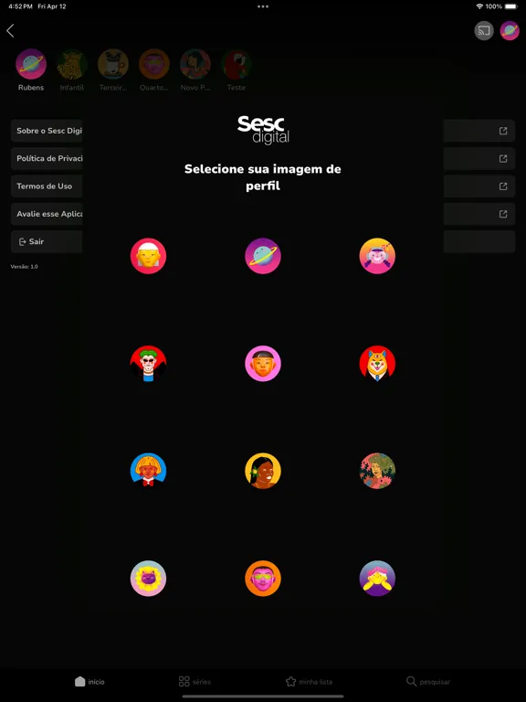 Tangkapan layar Sesc Digital iPad 
