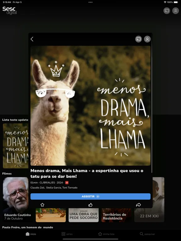 Tangkapan layar Sesc Digital iPad 