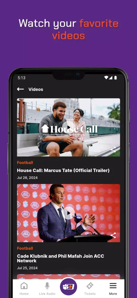 Clemson Tigers スクリーンショット