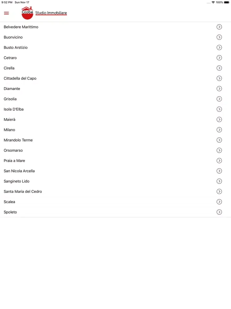 Capturas de tela do Globe Studio Immobiliare iPad 