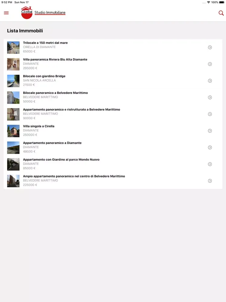 Capturas de tela do Globe Studio Immobiliare iPad 