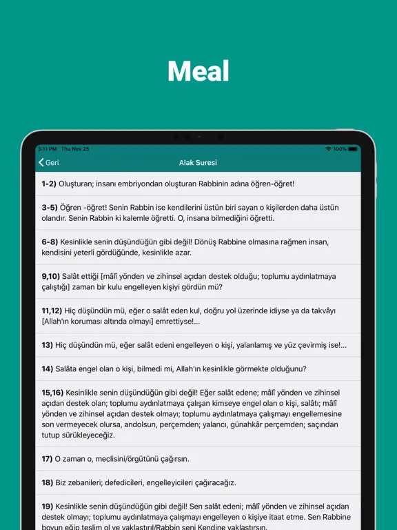 Скриншоты Kuran Meali Hakkı Yılmaz iPad 