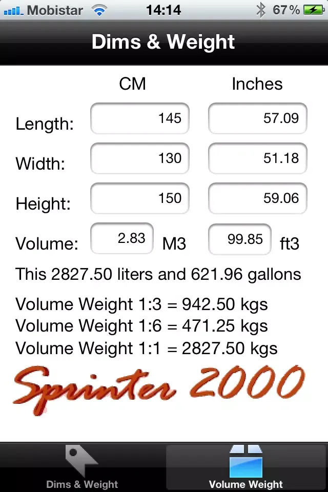 Dims Calculator 스크린샷