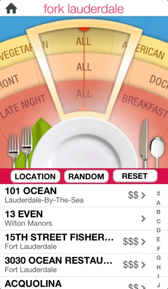 Capturas de tela do Fork Lauderdale Dining App
