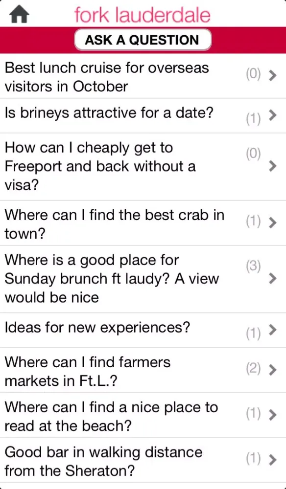 Capturas de tela do Fork Lauderdale Dining App