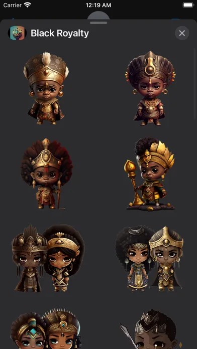 Screenshot di Black Royalty Stickers