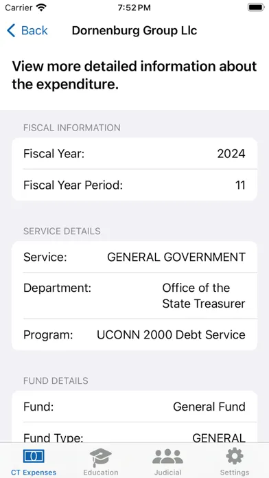 Zrzuty ekranu CT State Expenses