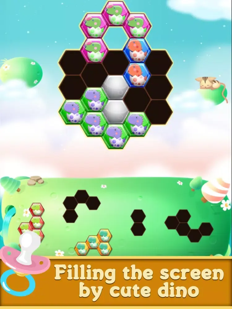 صور Dinosaur hexagon puzzle games iPad 