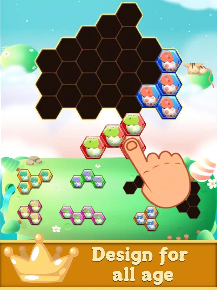 صور Dinosaur hexagon puzzle games iPad 