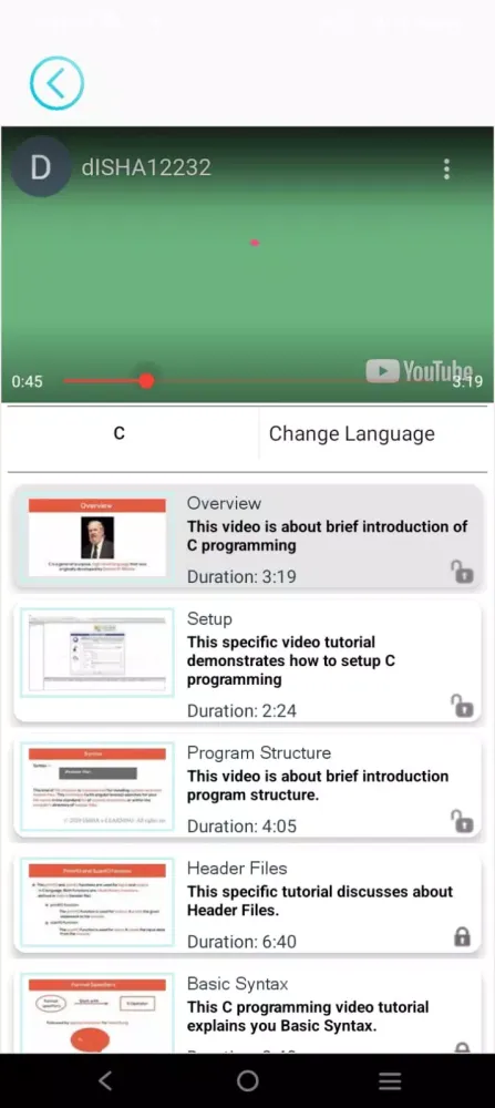Zrzuty ekranu Disha's - eLearning App