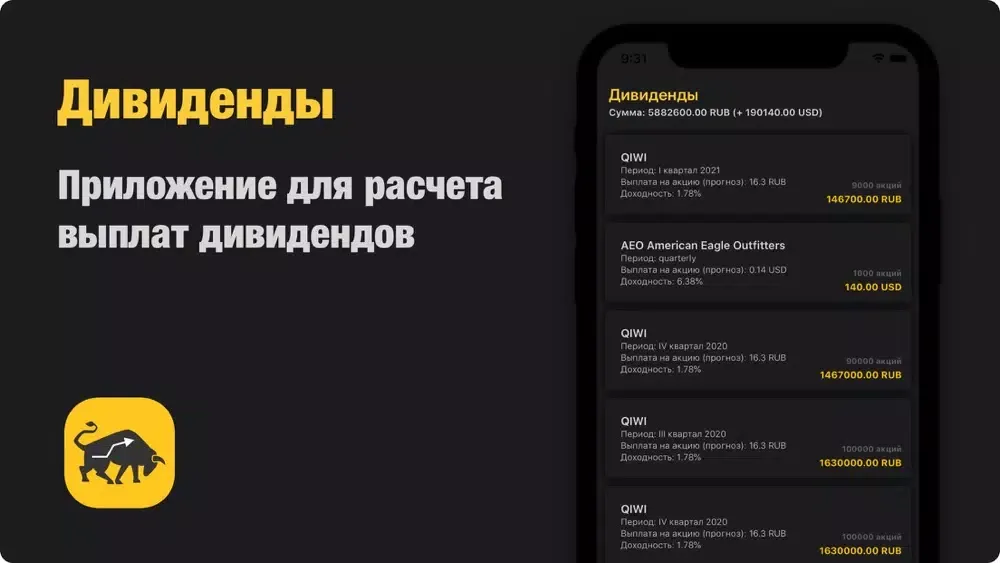 Скриншоты Дивиденды