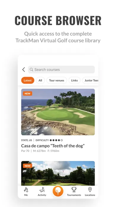 Ảnh chụp màn hình của TrackMan Golf