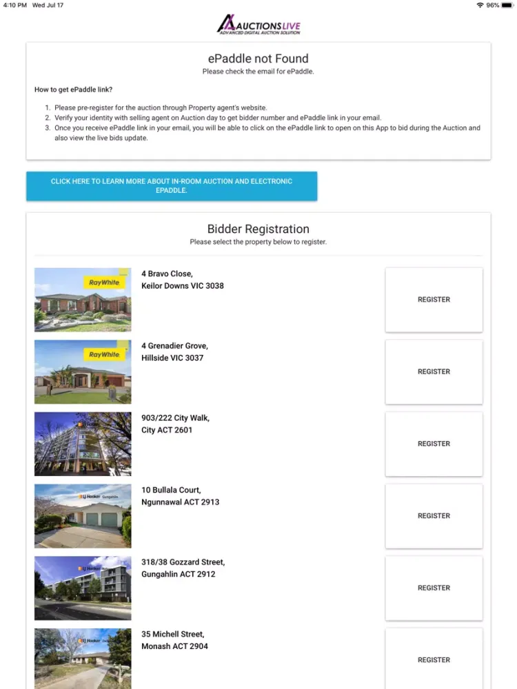 Captures d'écran de ePaddle - AUCTIONS LIVE iPad 