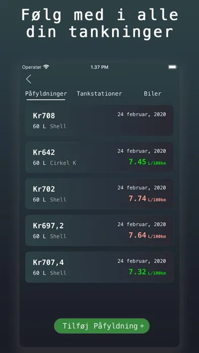 Zrzuty ekranu Benzin Manager