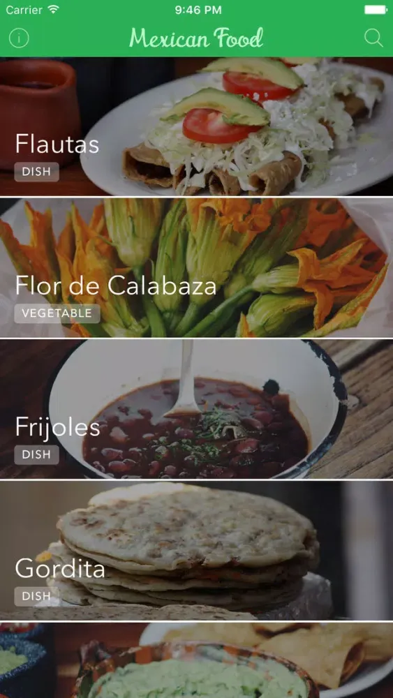 Capturas de tela do Mexican Food - The real thing