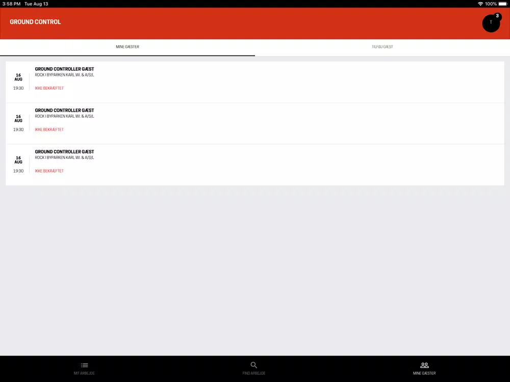 Tangkapan layar Ground Control iPad 