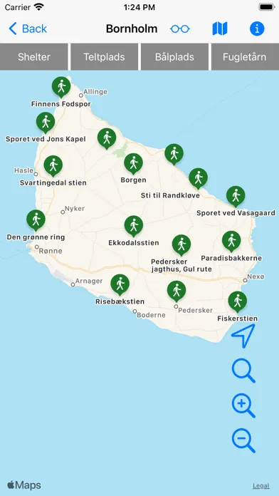 Ảnh chụp màn hình của Vandreruter på Bornholm