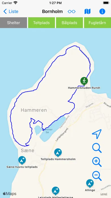 Ảnh chụp màn hình của Vandreruter på Bornholm