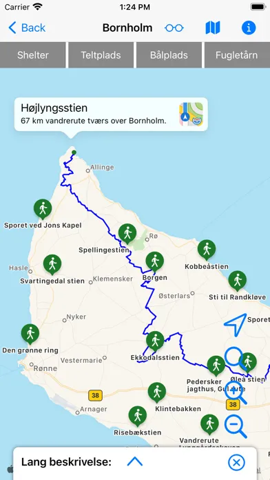 Ảnh chụp màn hình của Vandreruter på Bornholm