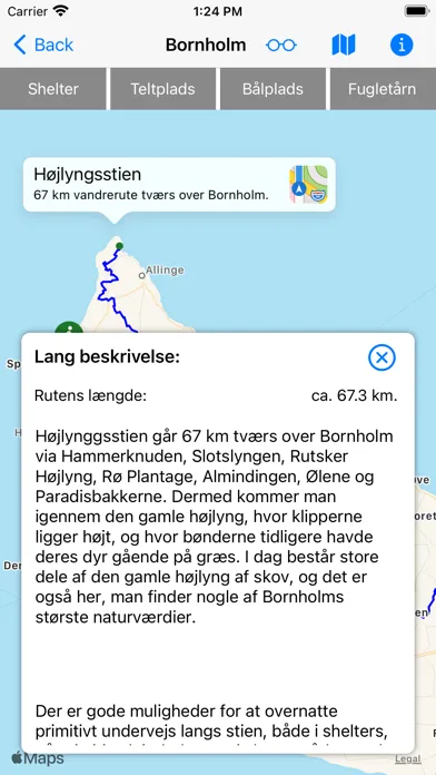 Ảnh chụp màn hình của Vandreruter på Bornholm