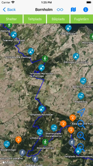 Ảnh chụp màn hình của Vandreruter på Bornholm