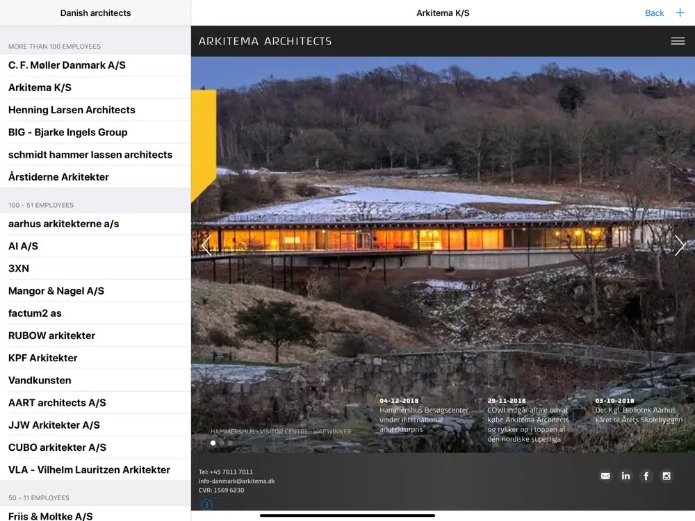 Скриншоты Danish architects iPad 