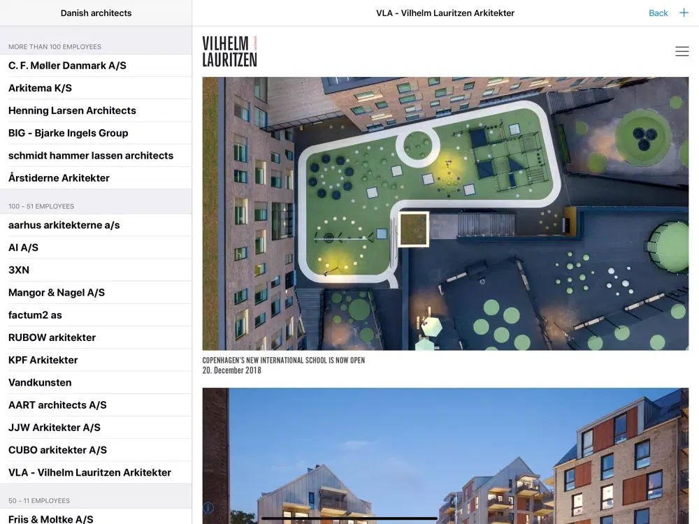 Скриншоты Danish architects iPad 